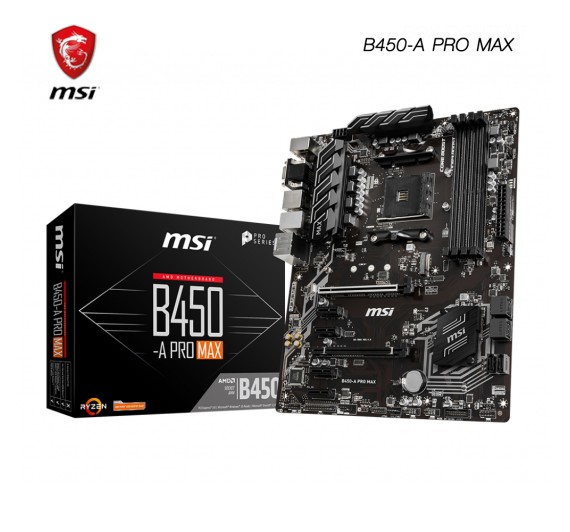 MAINBOARD (เมนบอร์ด) AM4 MSI B450 A PRO MAX  Warranty 3 y.